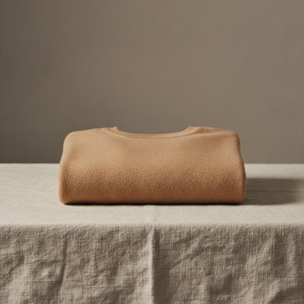 Cashmere knit fold